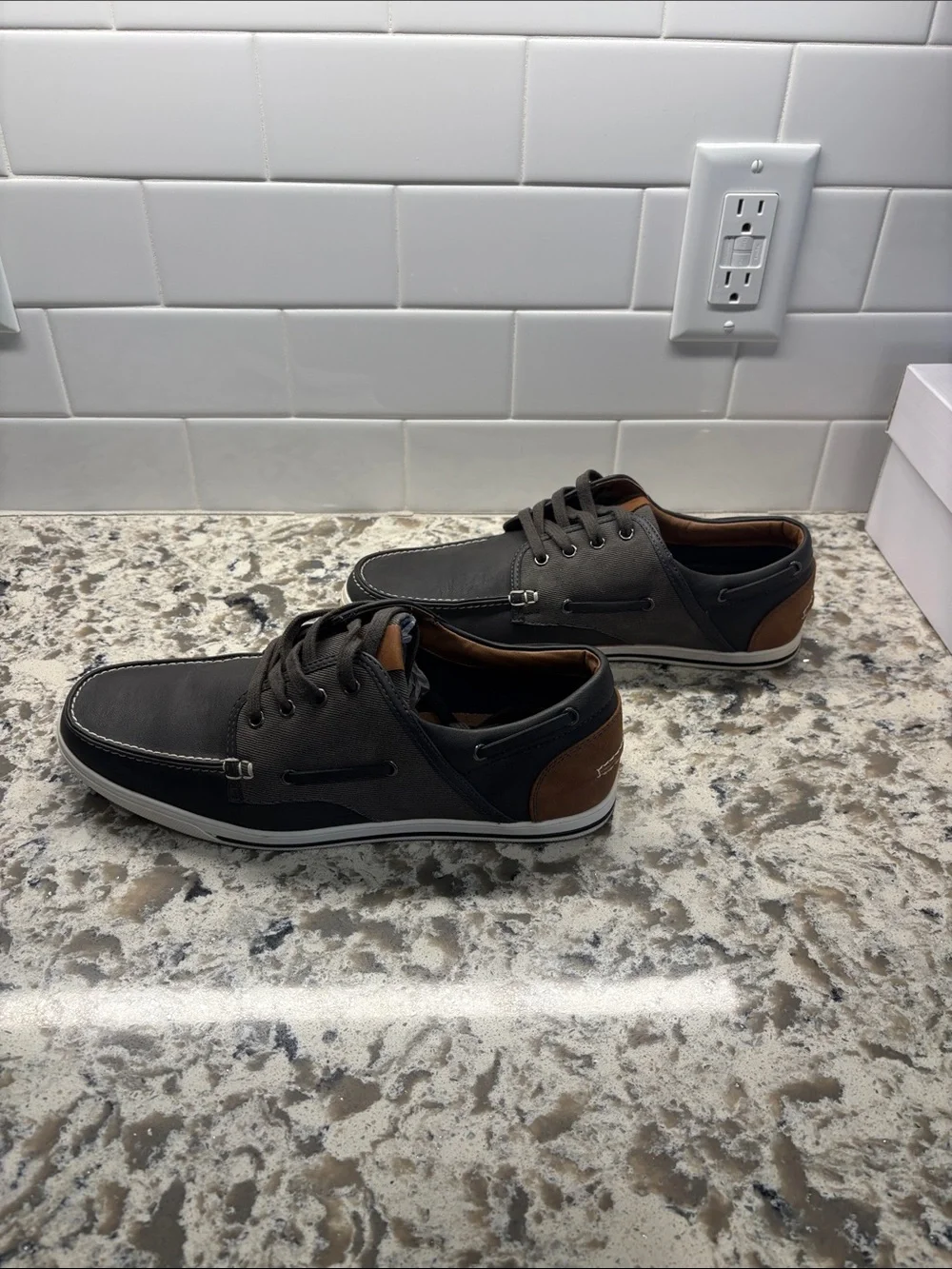 Sonoma Men’s Gray and Brown Boat Shoes